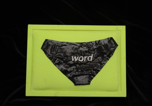 word - 5.75 x 10.5 x .025 in - 100% pigmented protein resin - on a box pillow&amp;nbsp;